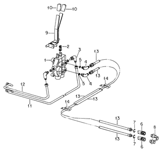 Hydraulic Front Outlet Unit Diagram and Parts List for 1914 145986100-145986399-146986100-146986399 Cub Cadet Lawn Tractor